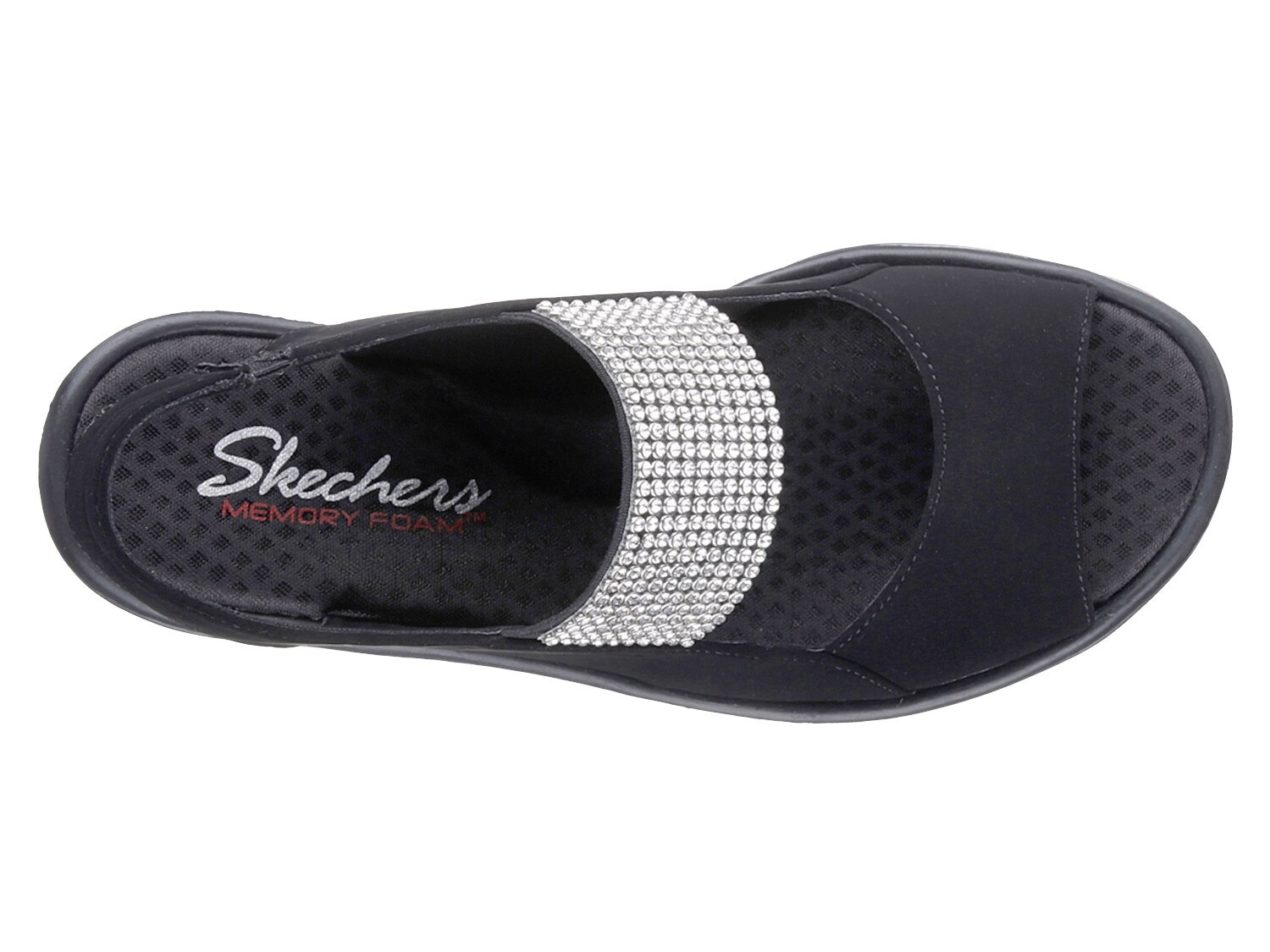 skechers cali women's rumblers sparkle on wedge sandal