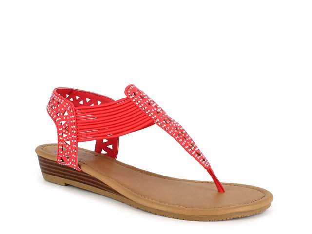 Dsw red wedge sandals hotsell