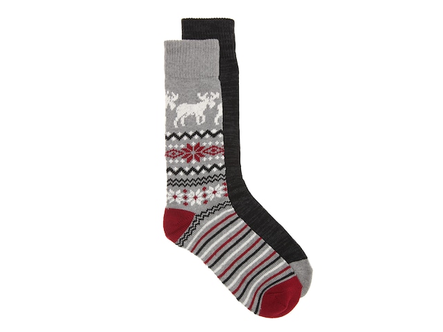 Aston Grey Reindeer Men's Boot Socks - 2 Pack - Free Shipping | DSW
