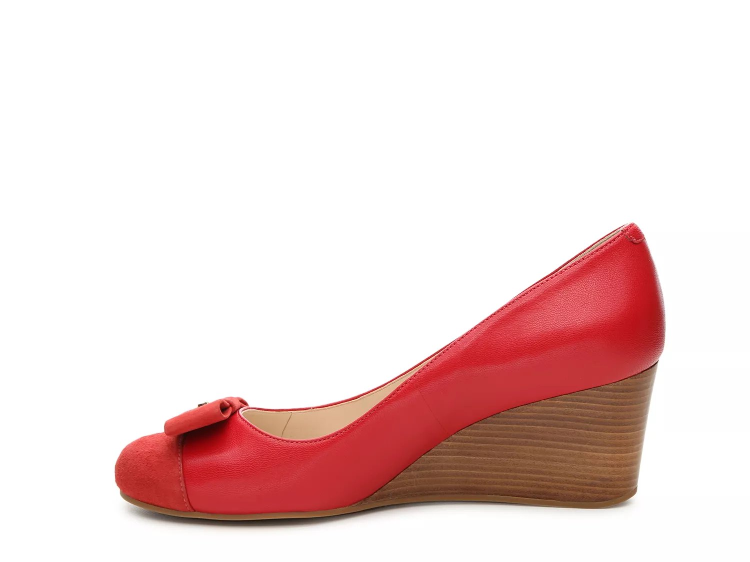 adair leather bow wedge