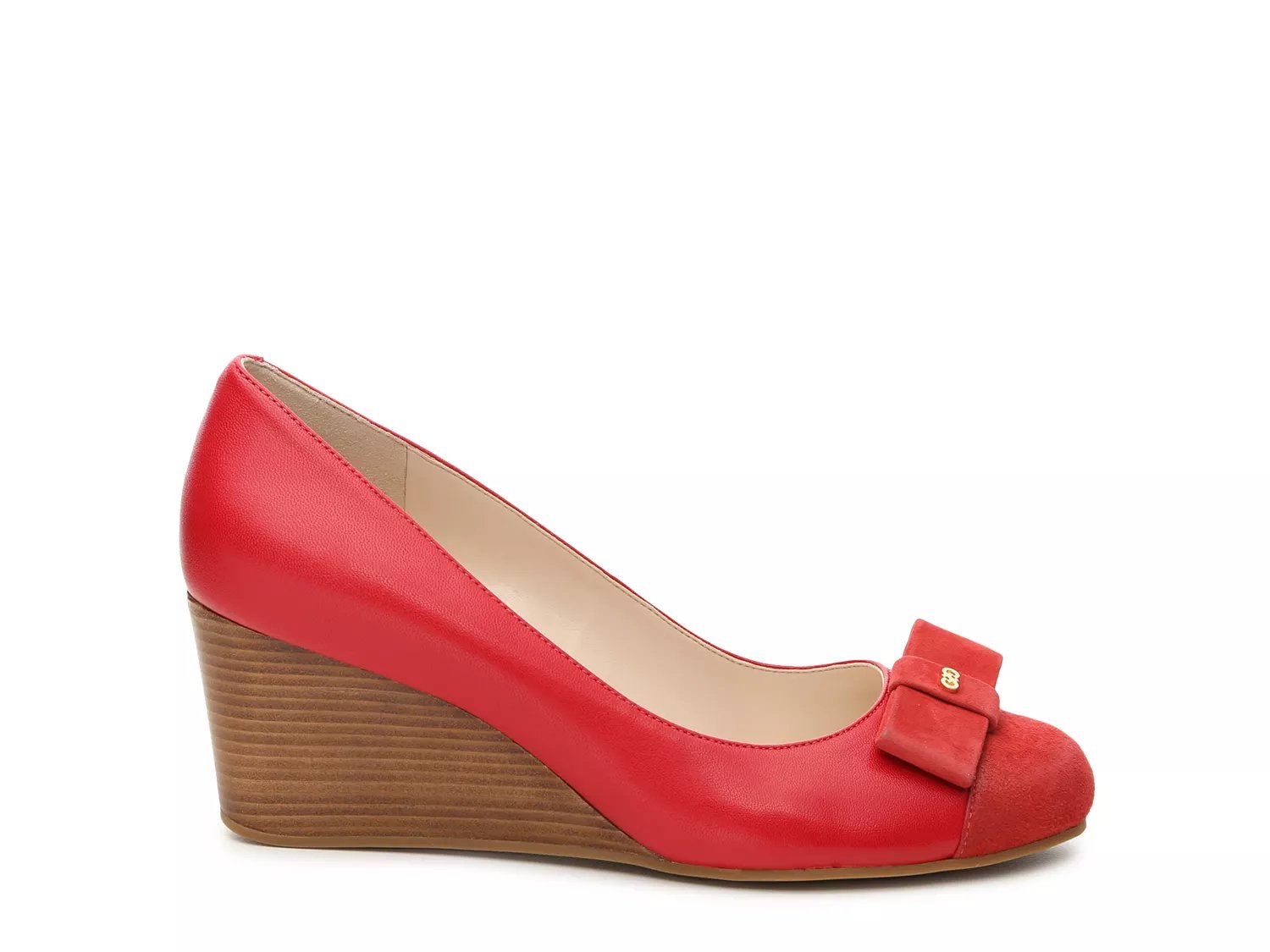 adair leather bow wedge