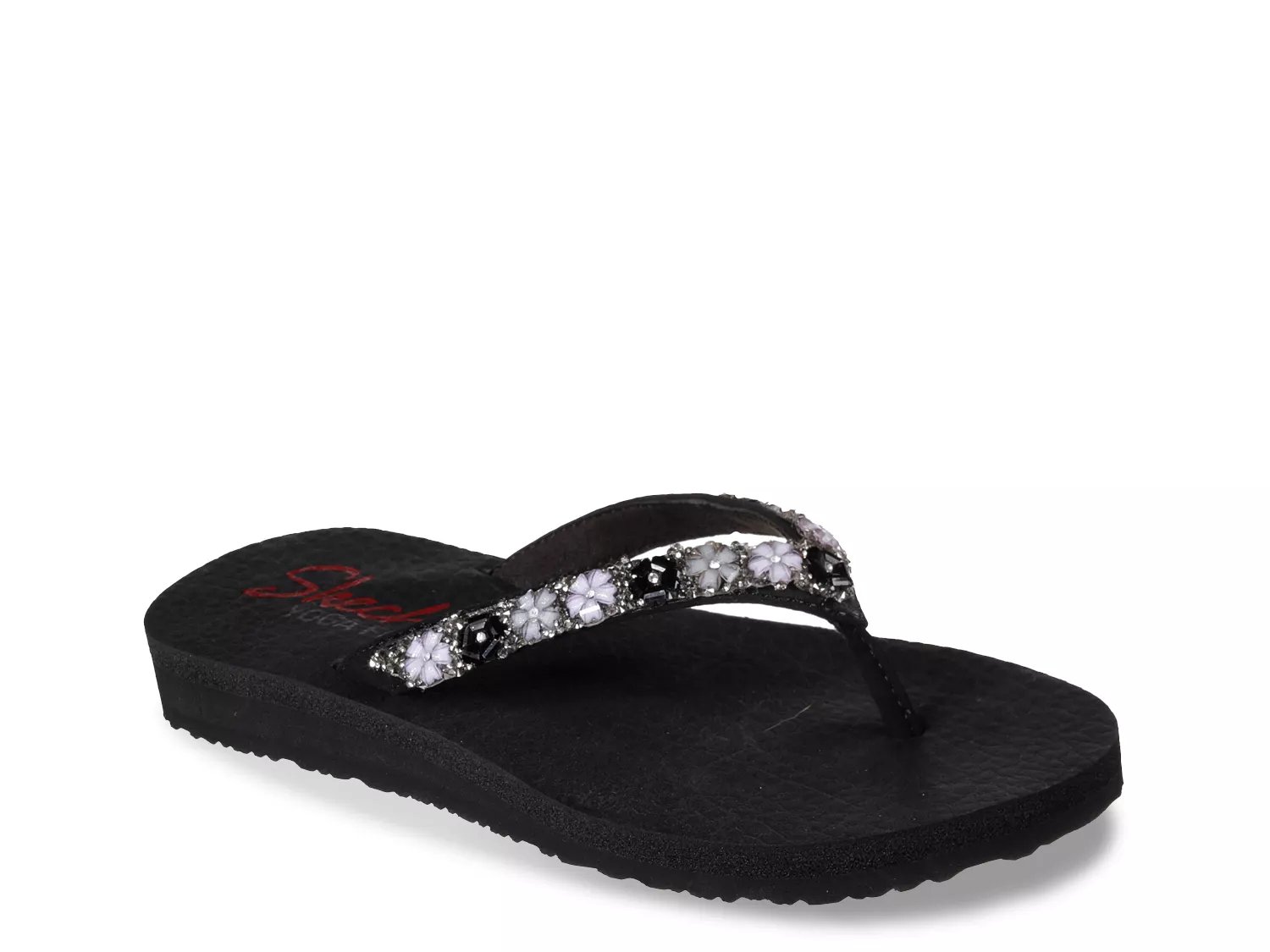 skechers meditation daisy flip flops