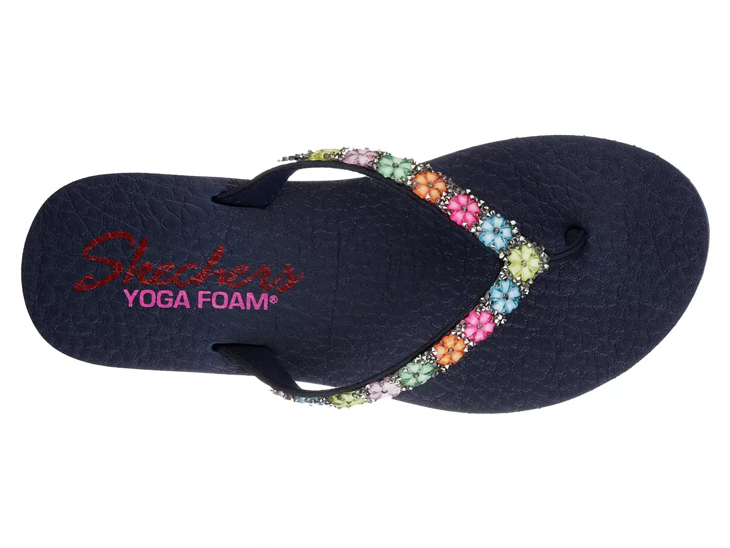 skechers meditation daisy flip flops