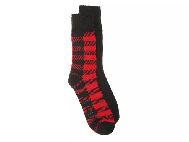 Aston Grey Buffalo Plaid Men's Boot Socks - 2 Pack - Free Shipping | DSW