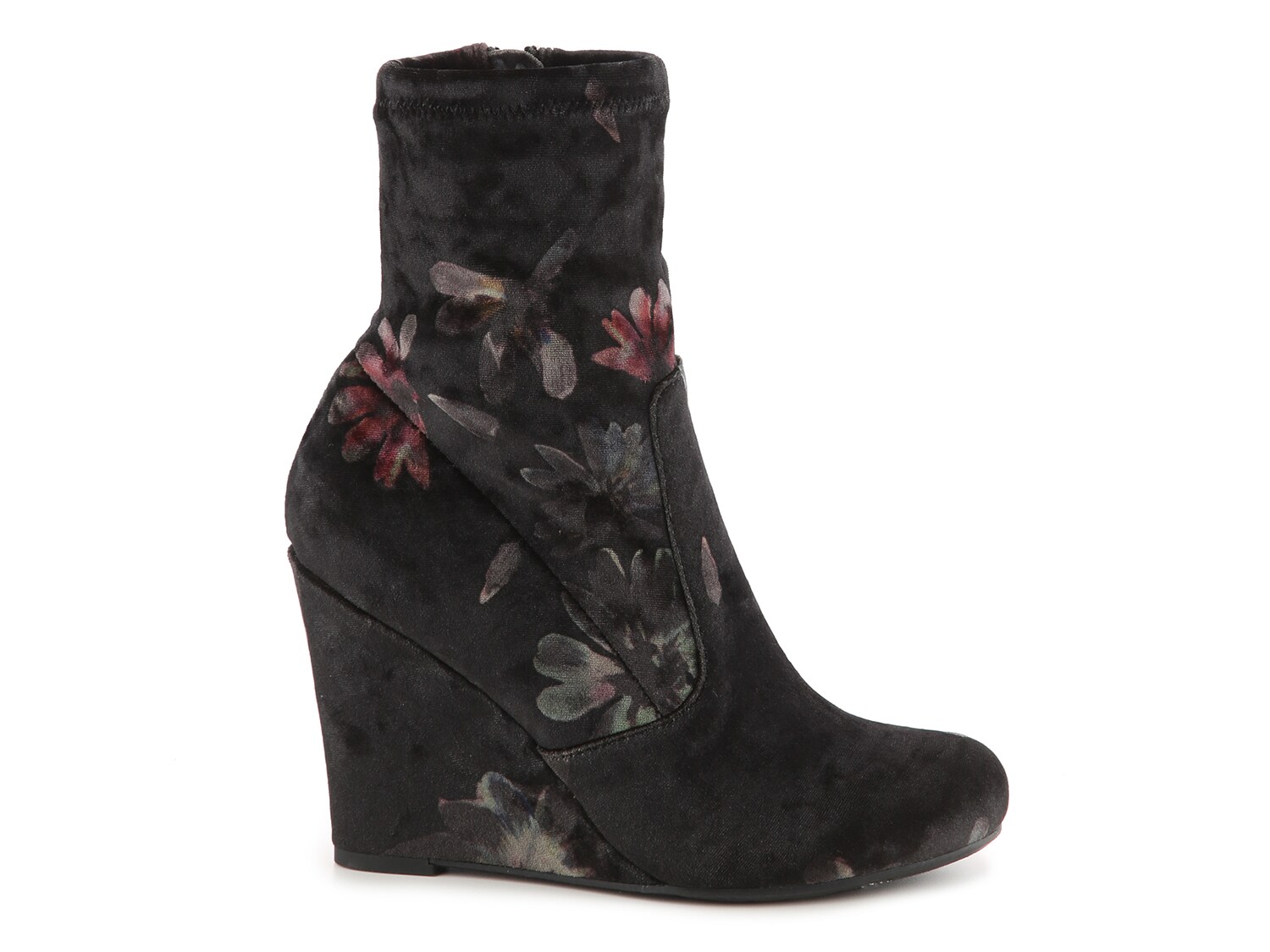 randi velvet wedge bootie