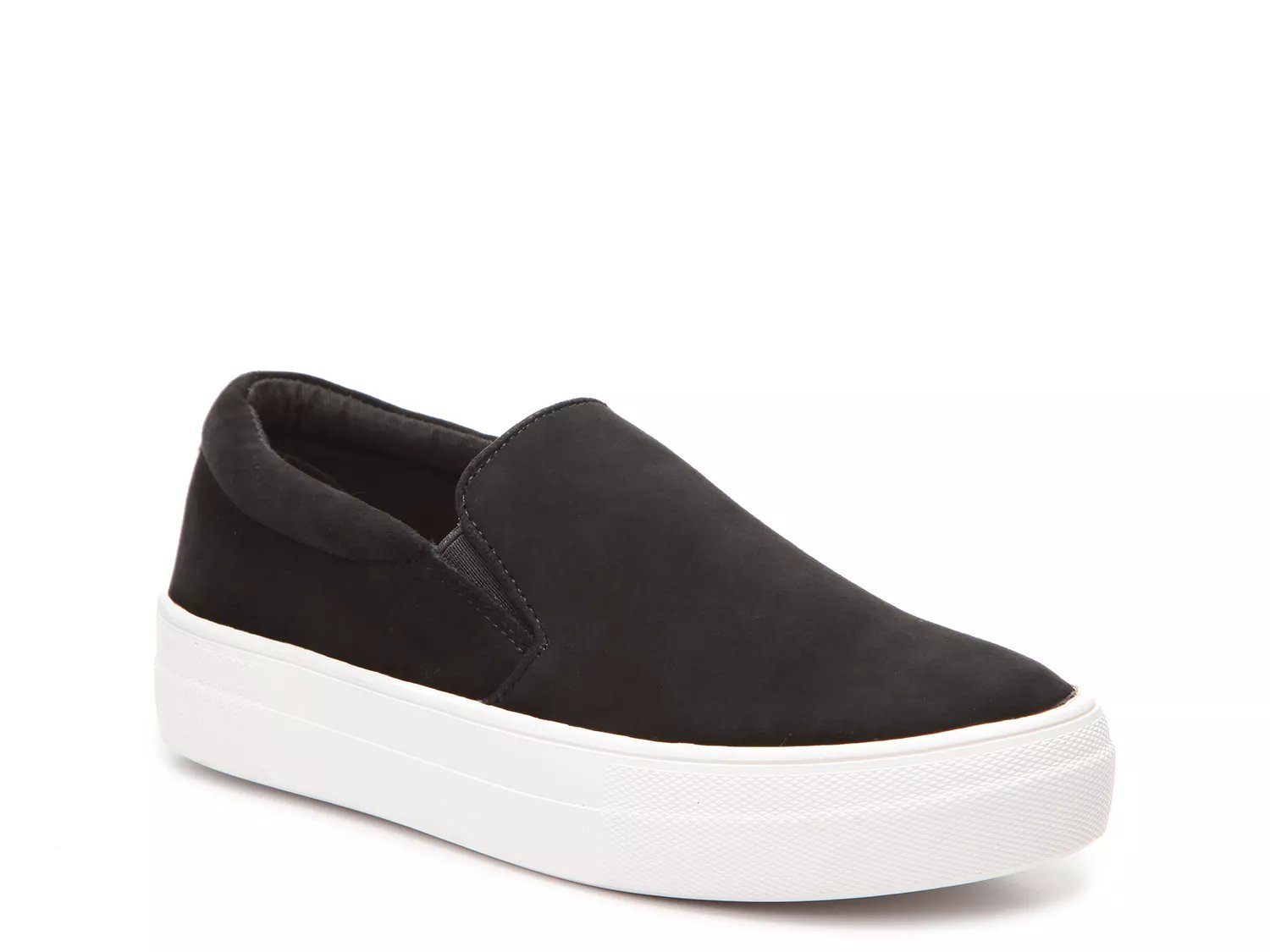 steve madden black slip on shoes