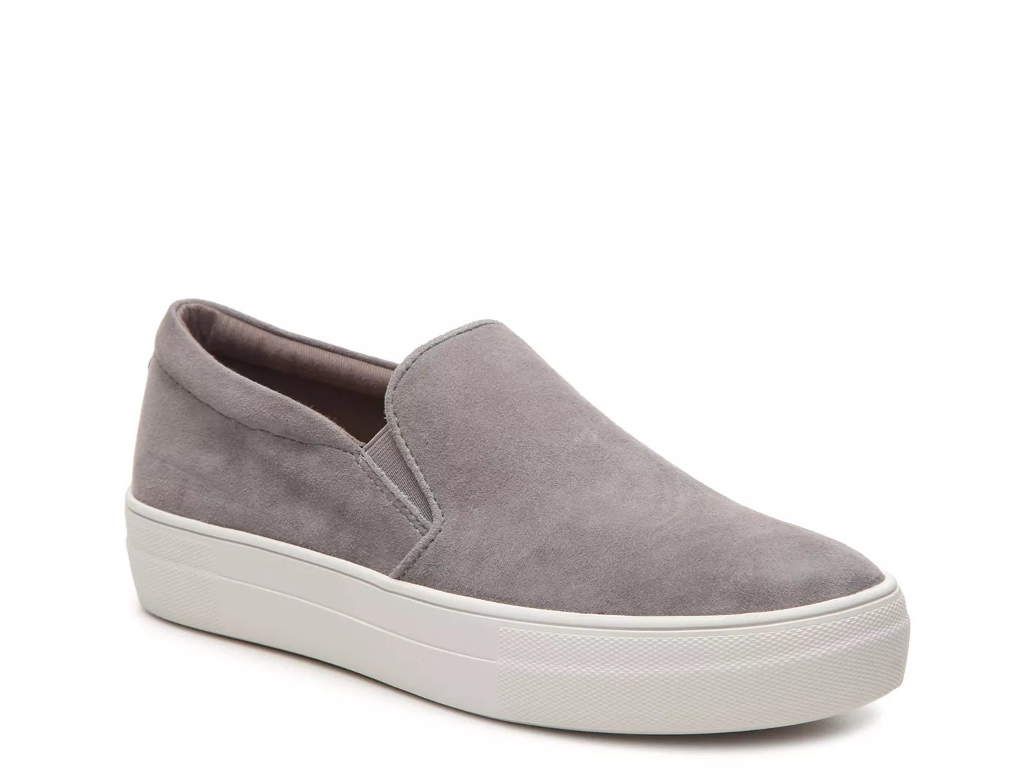 grey steve madden slip ons