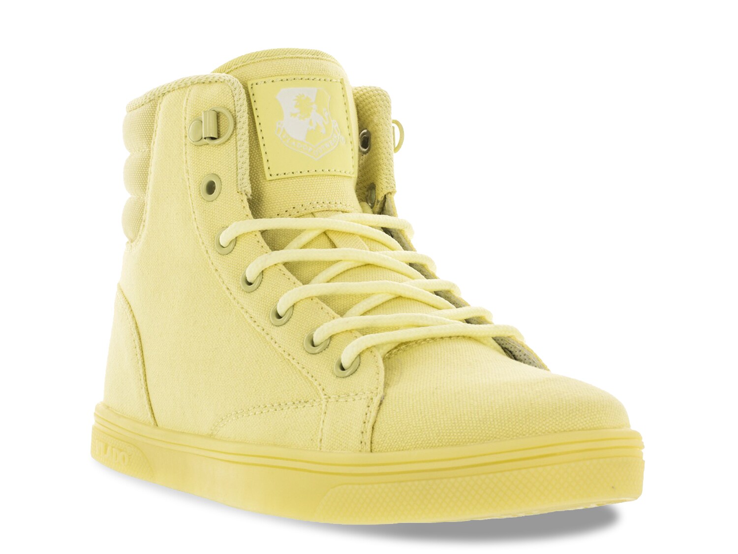 yellow high top tennis shoes