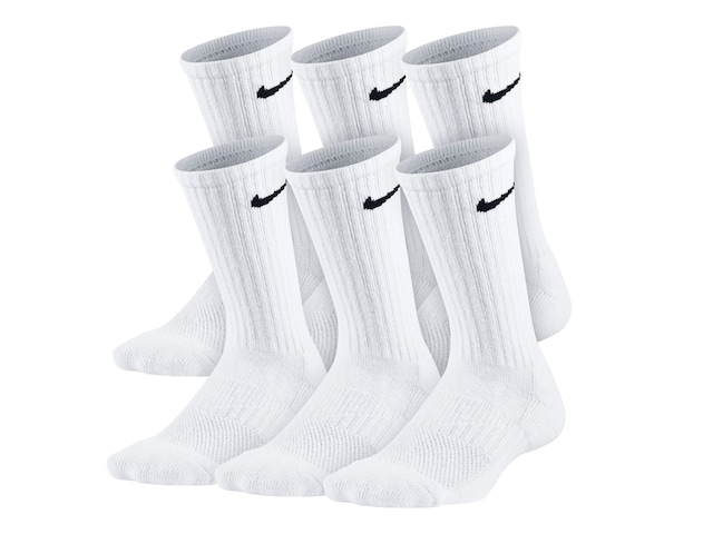 Nike Performance Cushioned Kids' Crew Socks - 6 Pack - Free Shipping | DSW