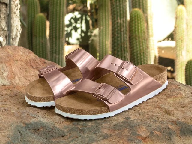 Womens rose gold birkenstocks sales