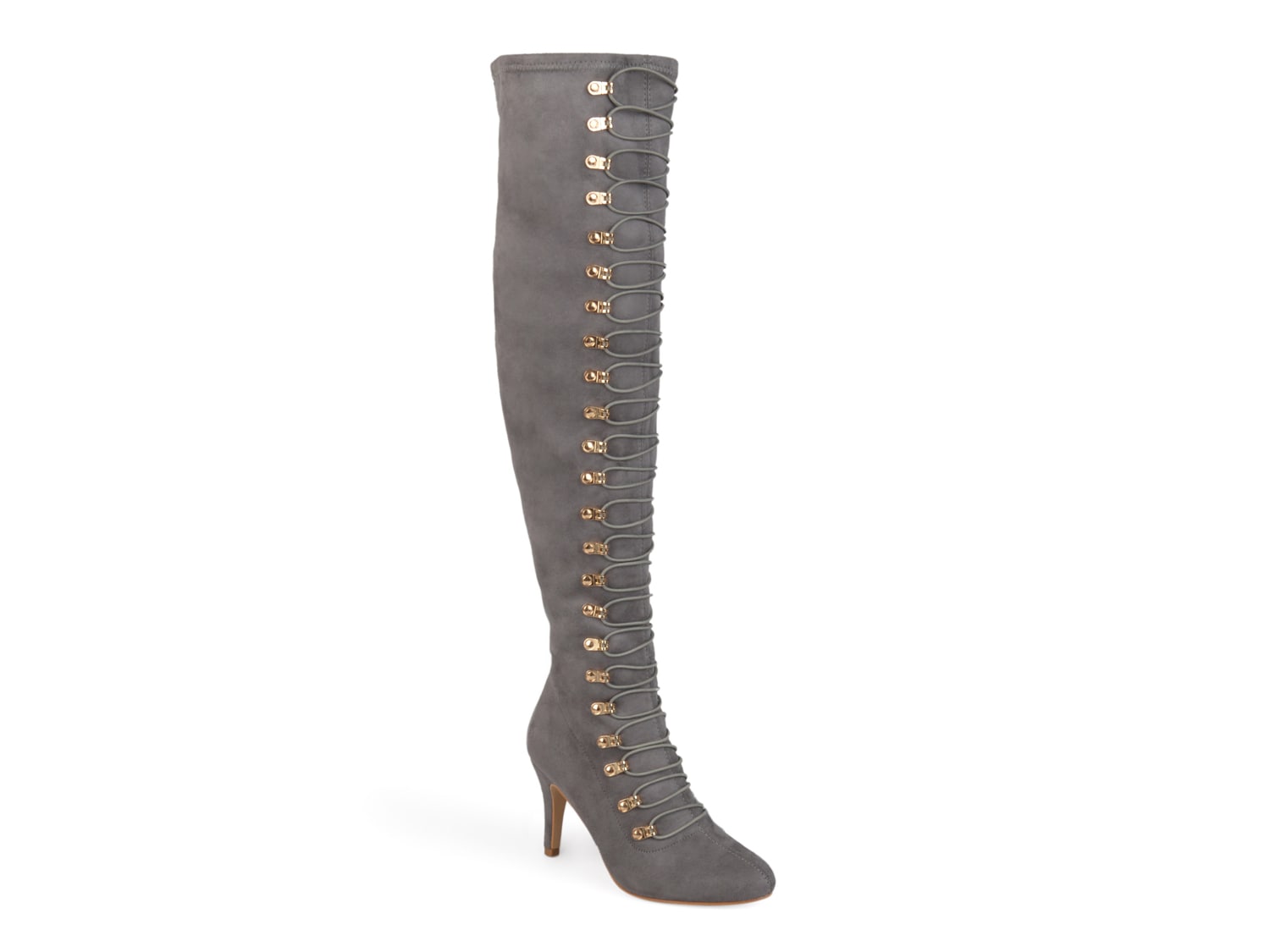 womens grey thigh high boots