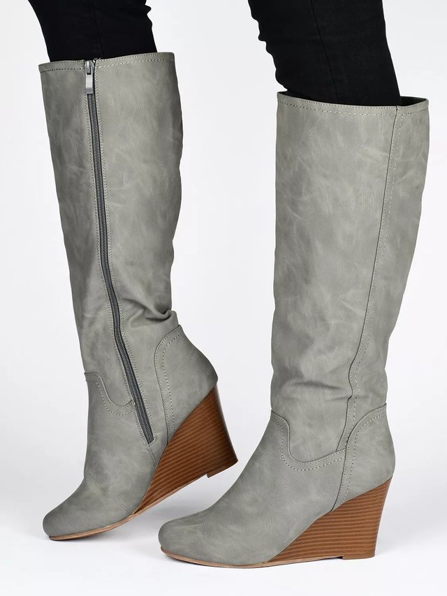 Journee collection wedge boots hotsell