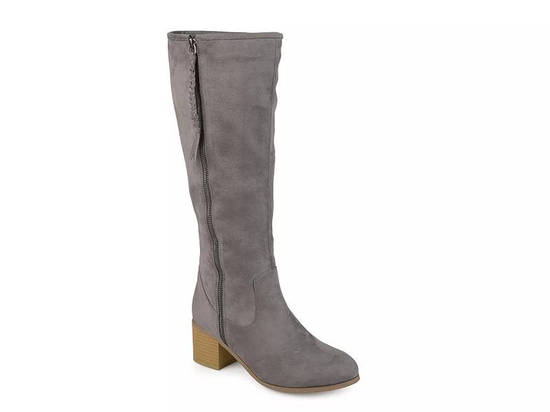 Grey womens boots knee high best sale