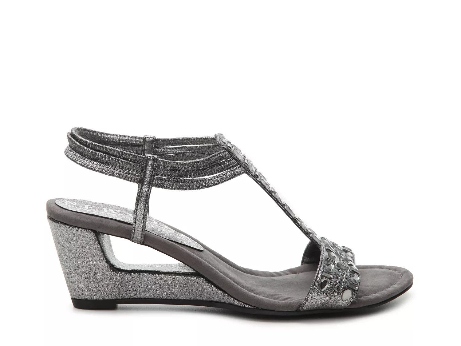 new york transit fancy jewels wedge sandal