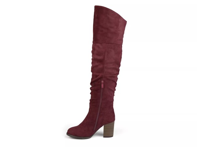 Burgundy wide calf over the knee boots sales