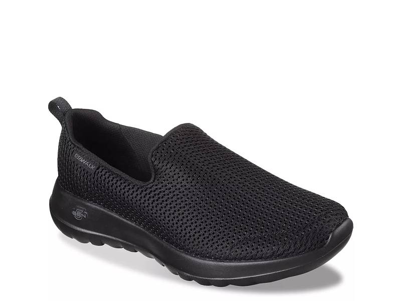 Ladies black slip on on sale skechers