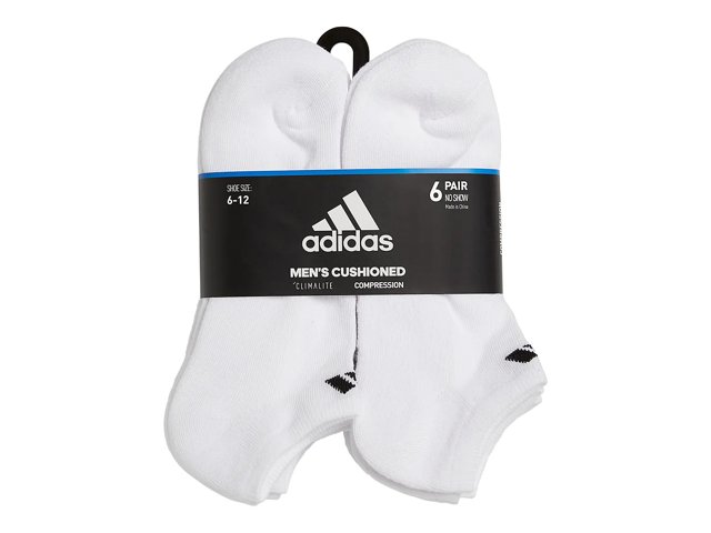 adidas Athletic Cushioned Men's No Show Socks Pack Free