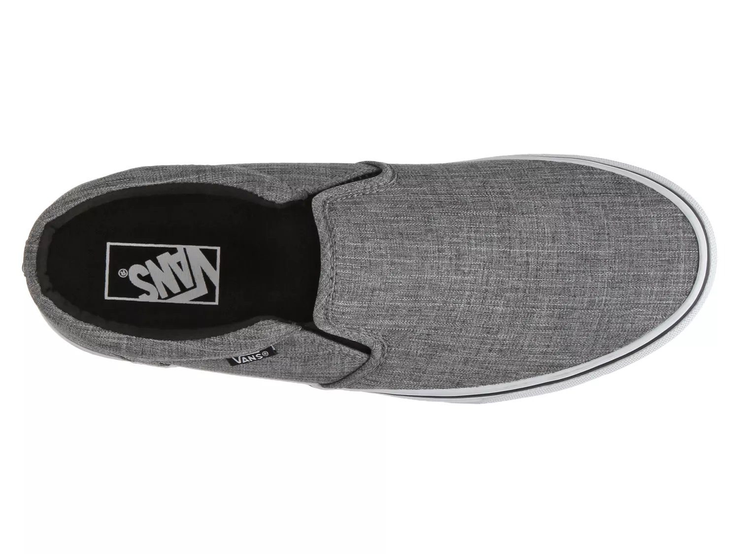 black slip on vans dsw