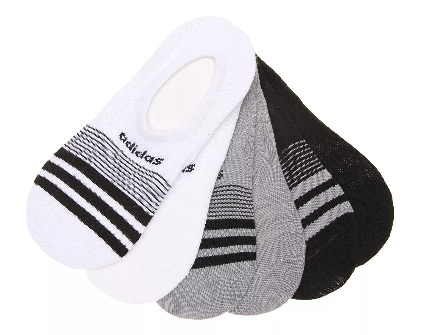  Stripe Women's No Show Liners - 6 Pack 