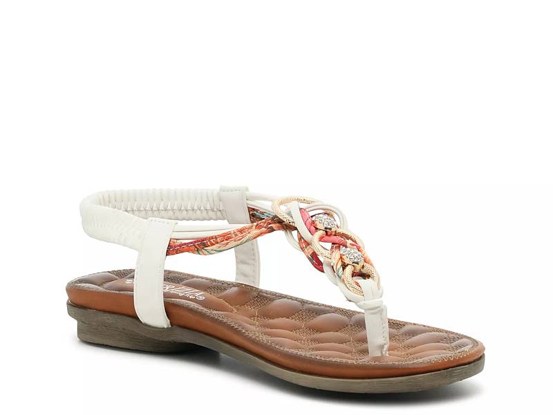 White flat hot sale sandals dsw