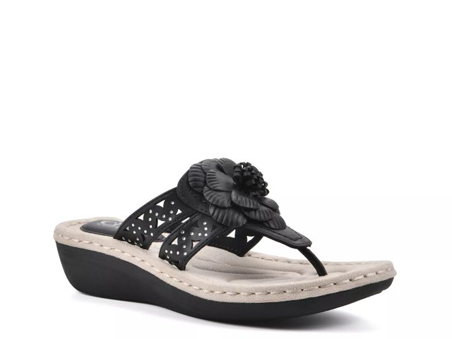 White mountain floral sandals on sale