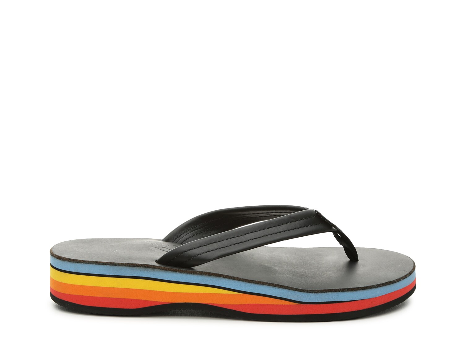 rainbow wedge thong sandal