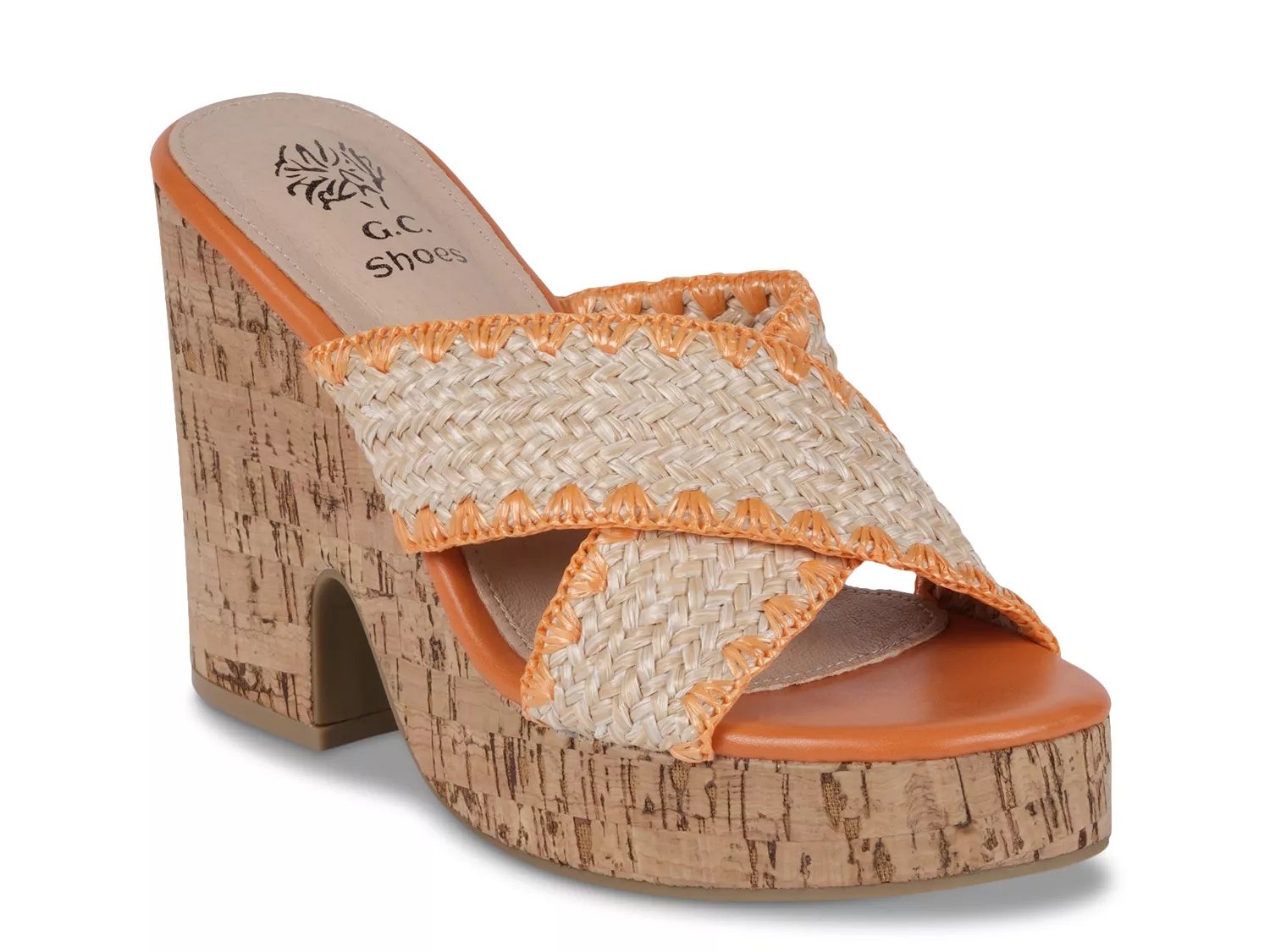 GC Shoes Elsa Flat Sandal | Women's | Orange | Size 8.5 | Sandals | T-Strap
