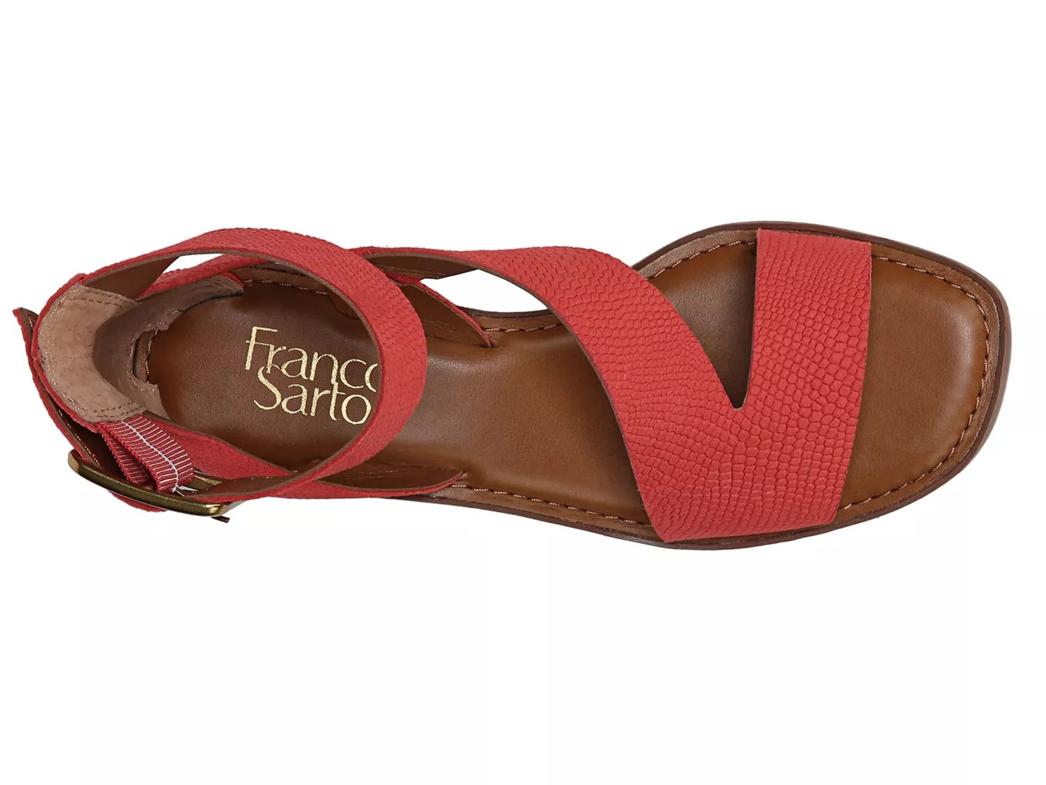 franco sarto lorelia snake embossed sandal