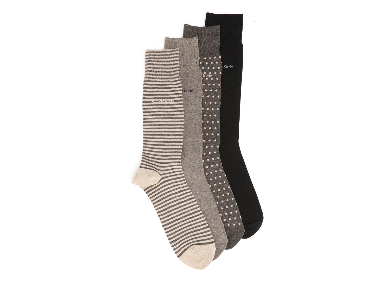  Polka Dot Stripe Men's Crew Socks - 4 Pack 