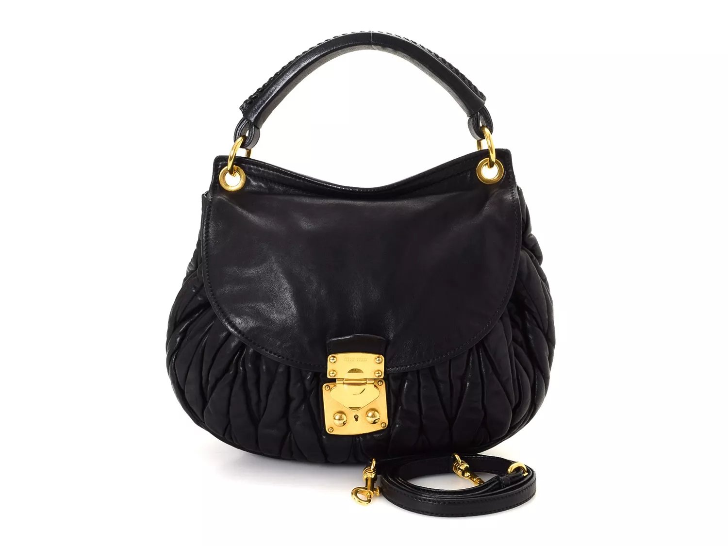 Miu Miu - Vintage Luxury Matelasse Co Leather Shoulder Bag - Free ...