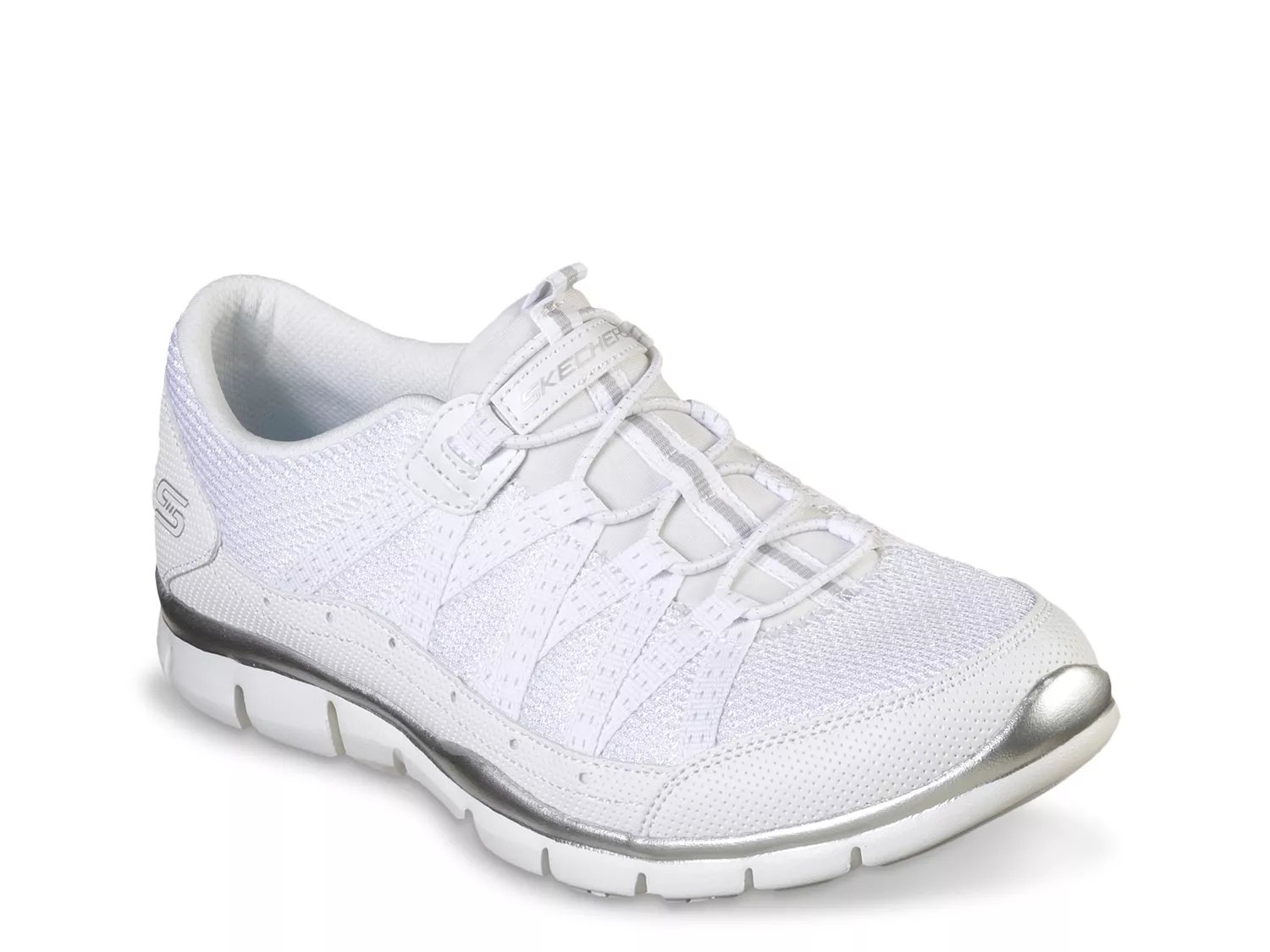 skechers memory foam white sneakers