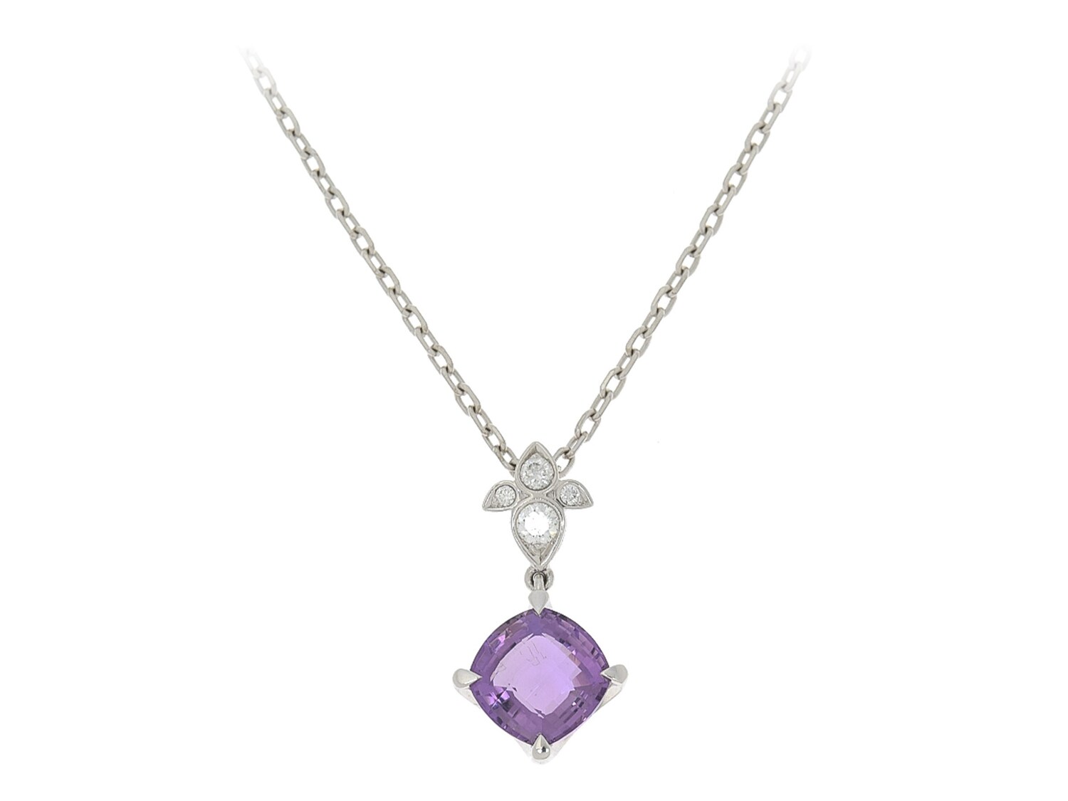 Cartier - Vintage Luxury Amethyst Diamond Necklace - Free Shipping | DSW