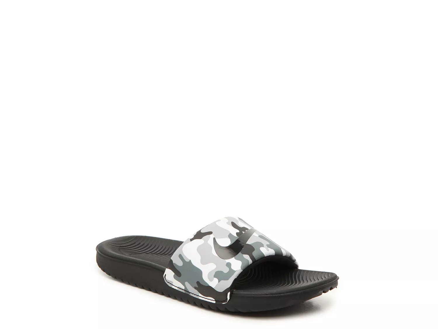 black and white nike flip flops