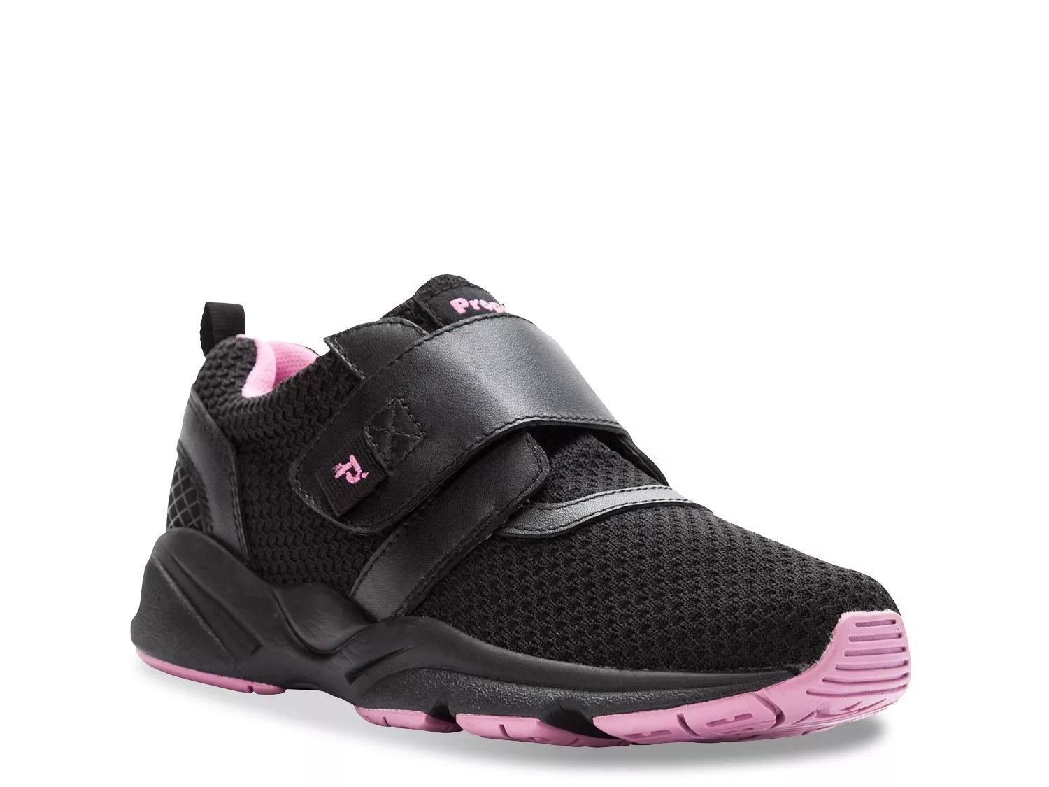Propet Extra Extra Wide Width Stability X Strap Walking Shoe | Women's | Black/Pink | Size 7 | Athletic | Sneakers