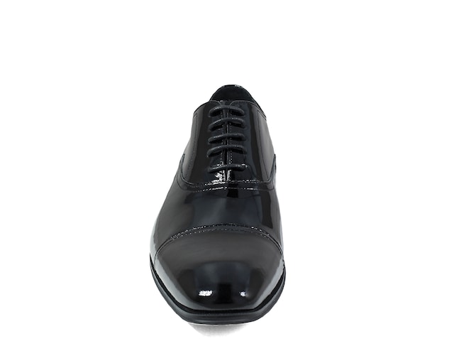 Skolyx Black patent leather cap toe oxford tuxedo shoe