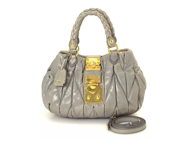 Miu Miu Vintage Luxury Coffer Two Way Leather Shoulder Bag