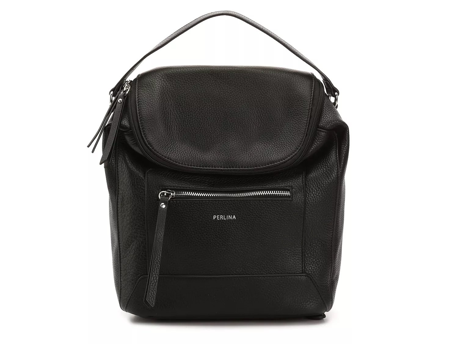 perlina black leather backpack