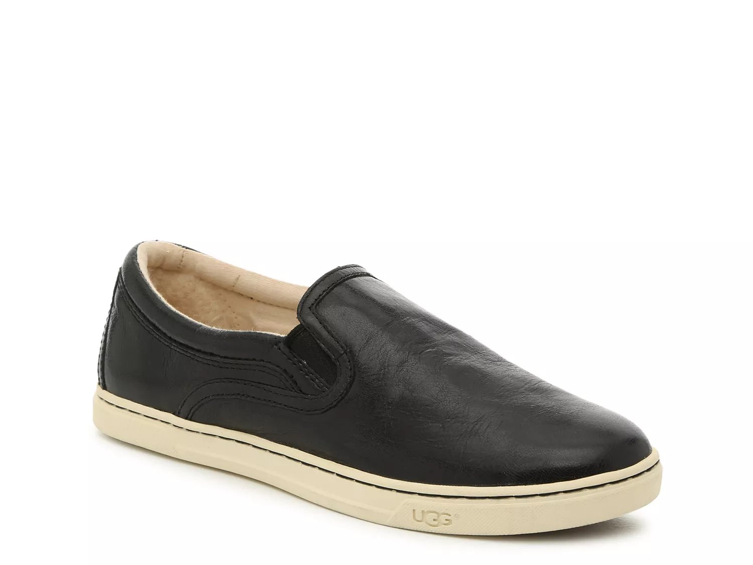 ugg leather slip on sneakers