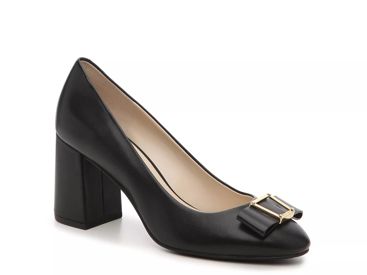 cole haan emory bow block heel pumps