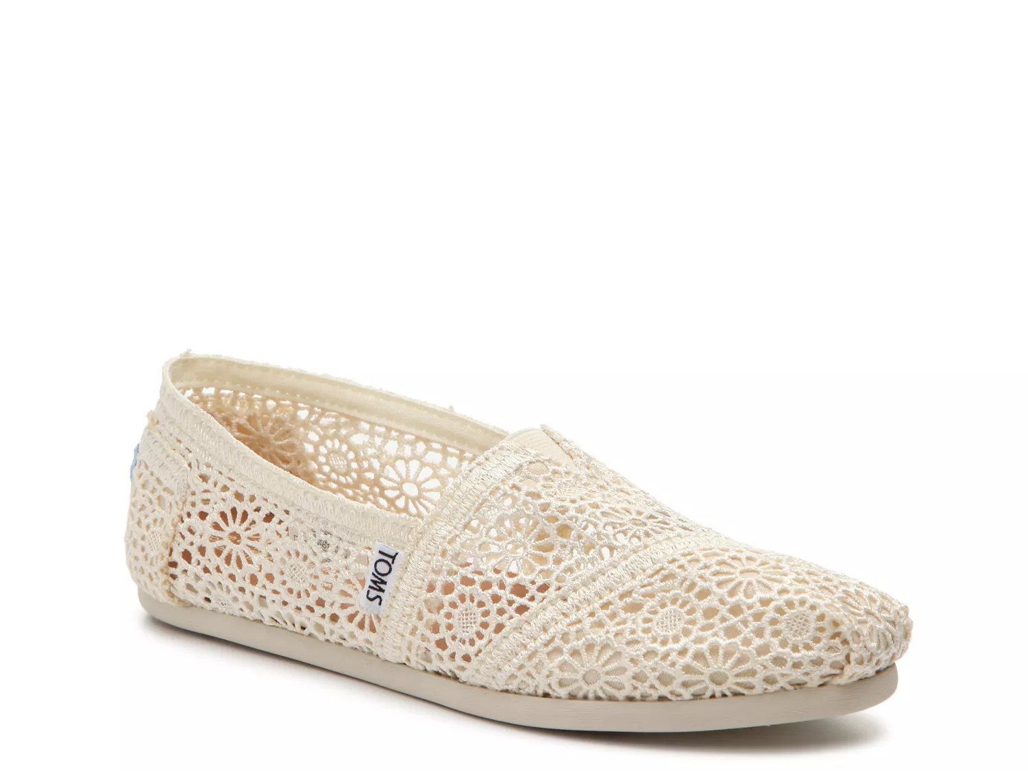 toms moroccan crochet white