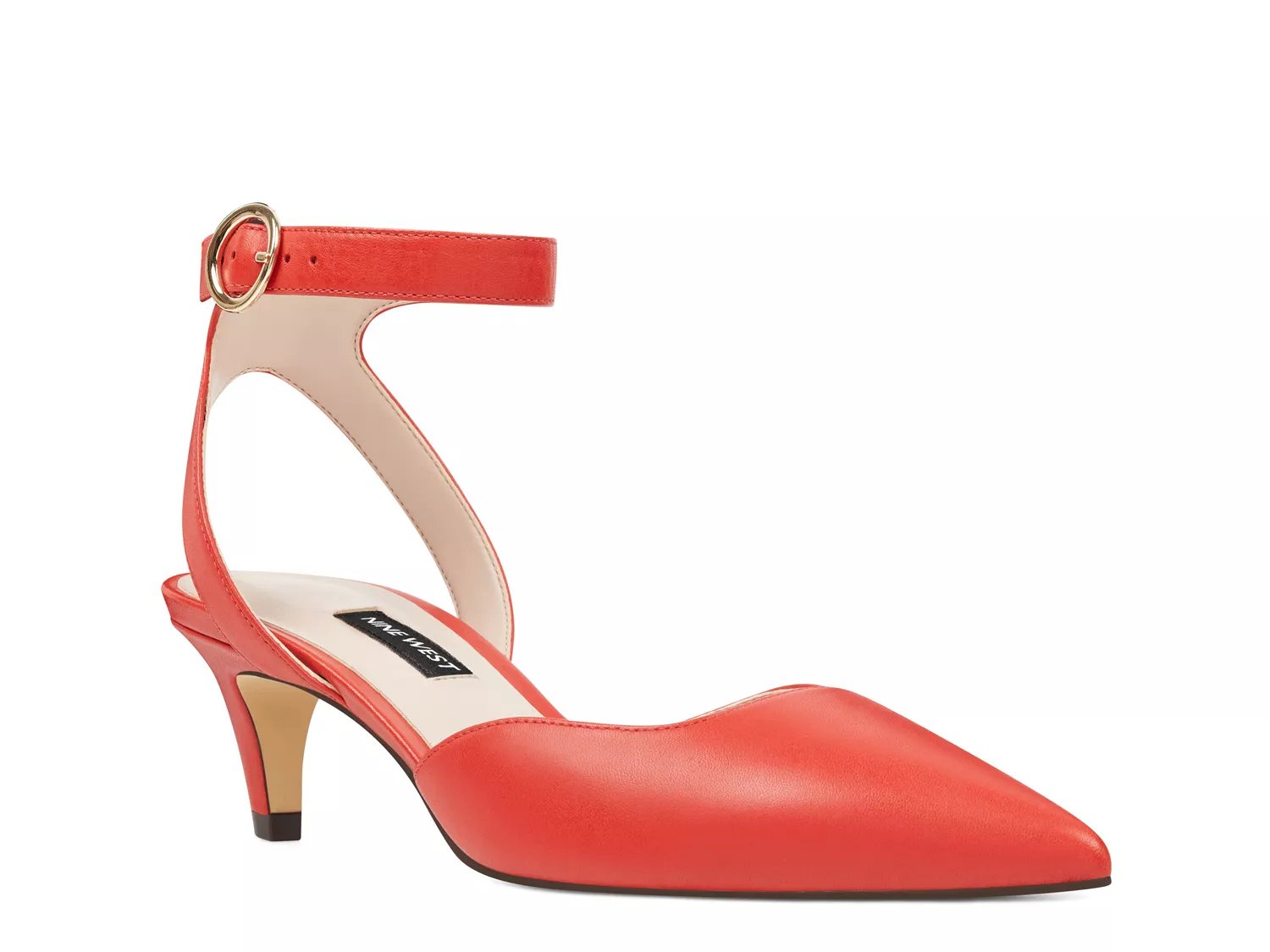 women's red kitten heel shoes