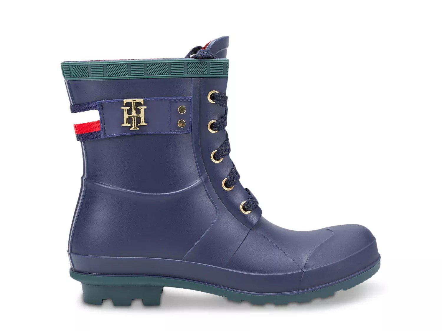 tommy hilfiger blue rain boots