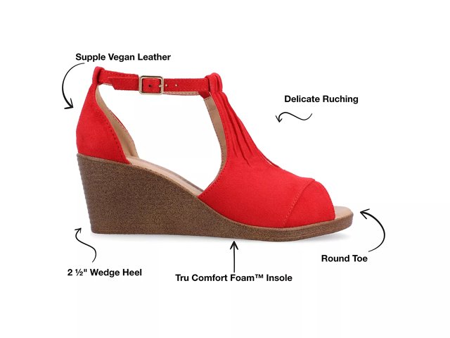 Women's Red Wedge Sandals