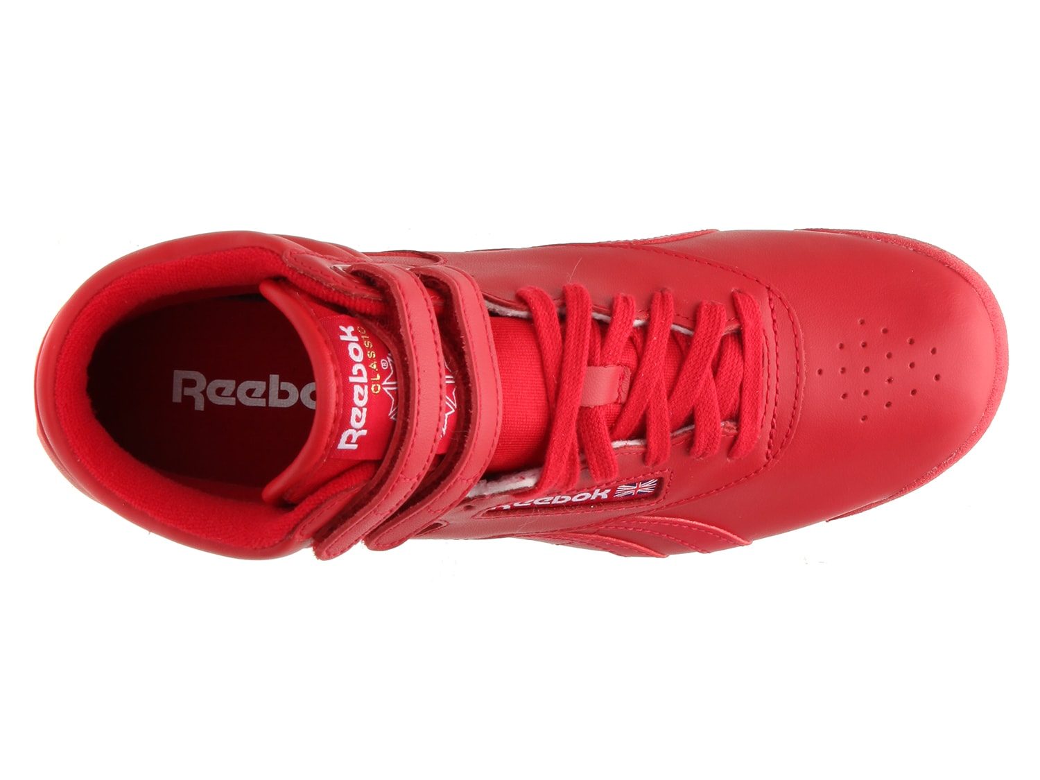 reebok freestyle classic womens hi top sneaker red