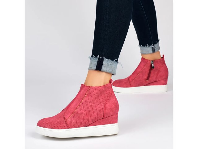Journee Collection Clara Wedge Sneaker - Free Shipping | DSW