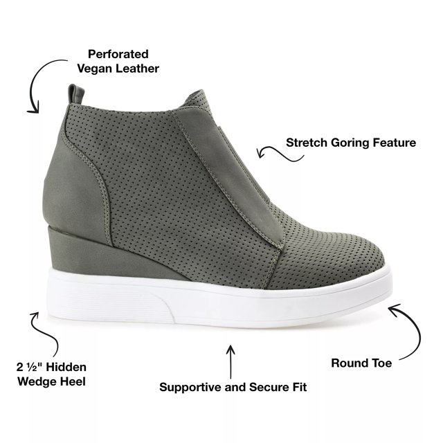Womens gray wedge sneakers hot sale