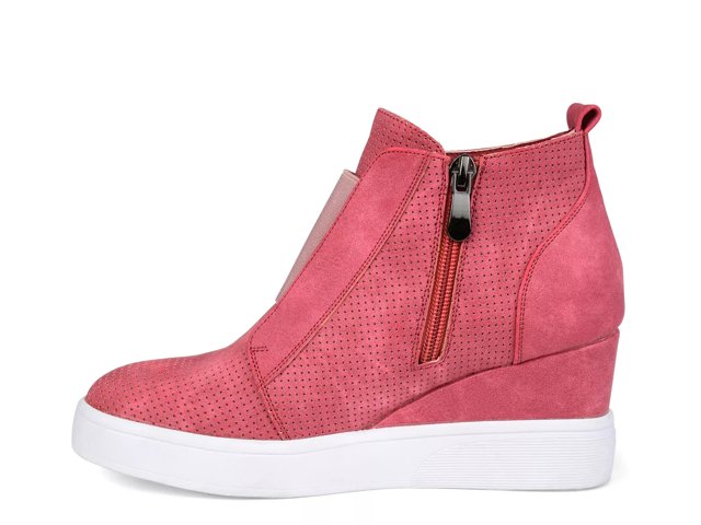 Journee collection clara wedge sneaker black sales