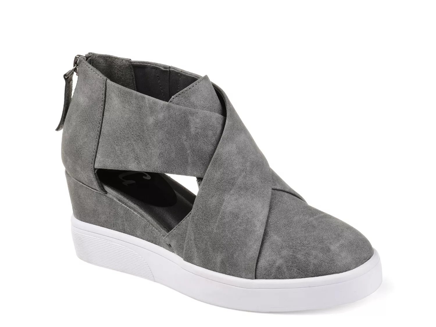 grey high top slip on sneakers