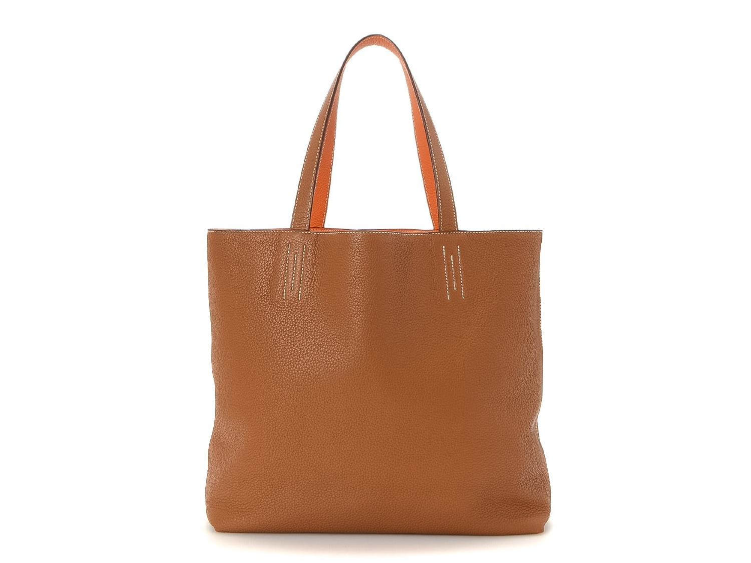 Hermes - Vintage Luxury Sac Double Sens 45 Leather Tote - Free Shipping