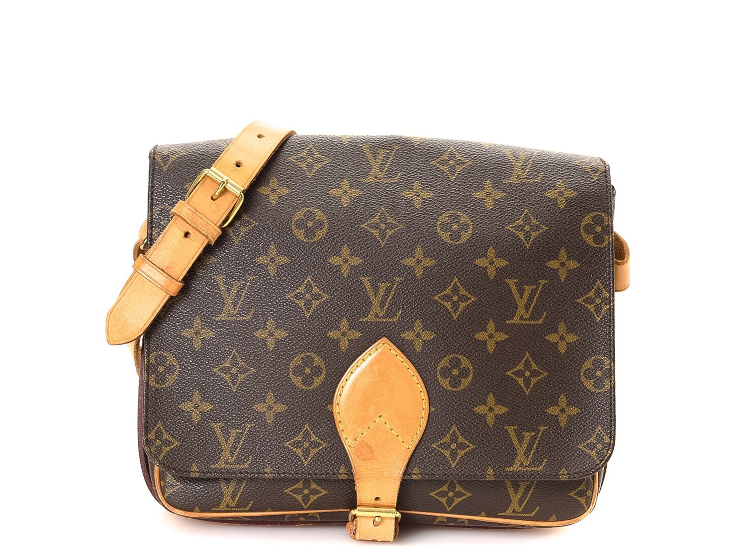 Louis Vuitton Brown Coated Canvas Cartouchiere Shoulder Bag GM